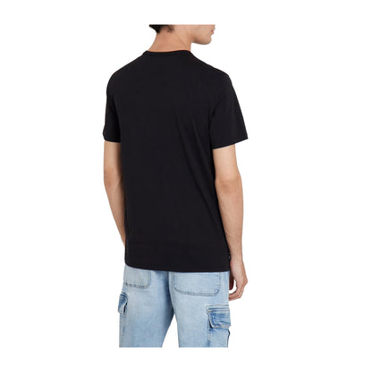 Guess T-shirt Uomo stretch logo frontale Nero