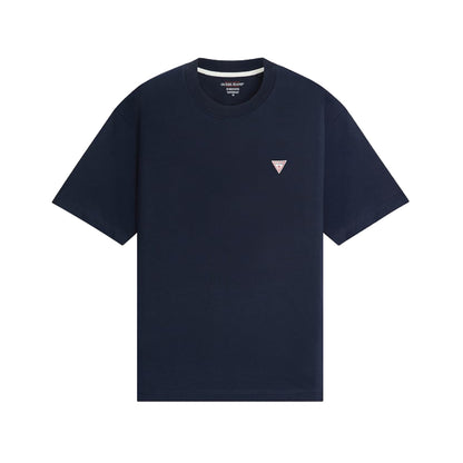 T-Shirt Blu Guess Uomo Mini Logo in cotone