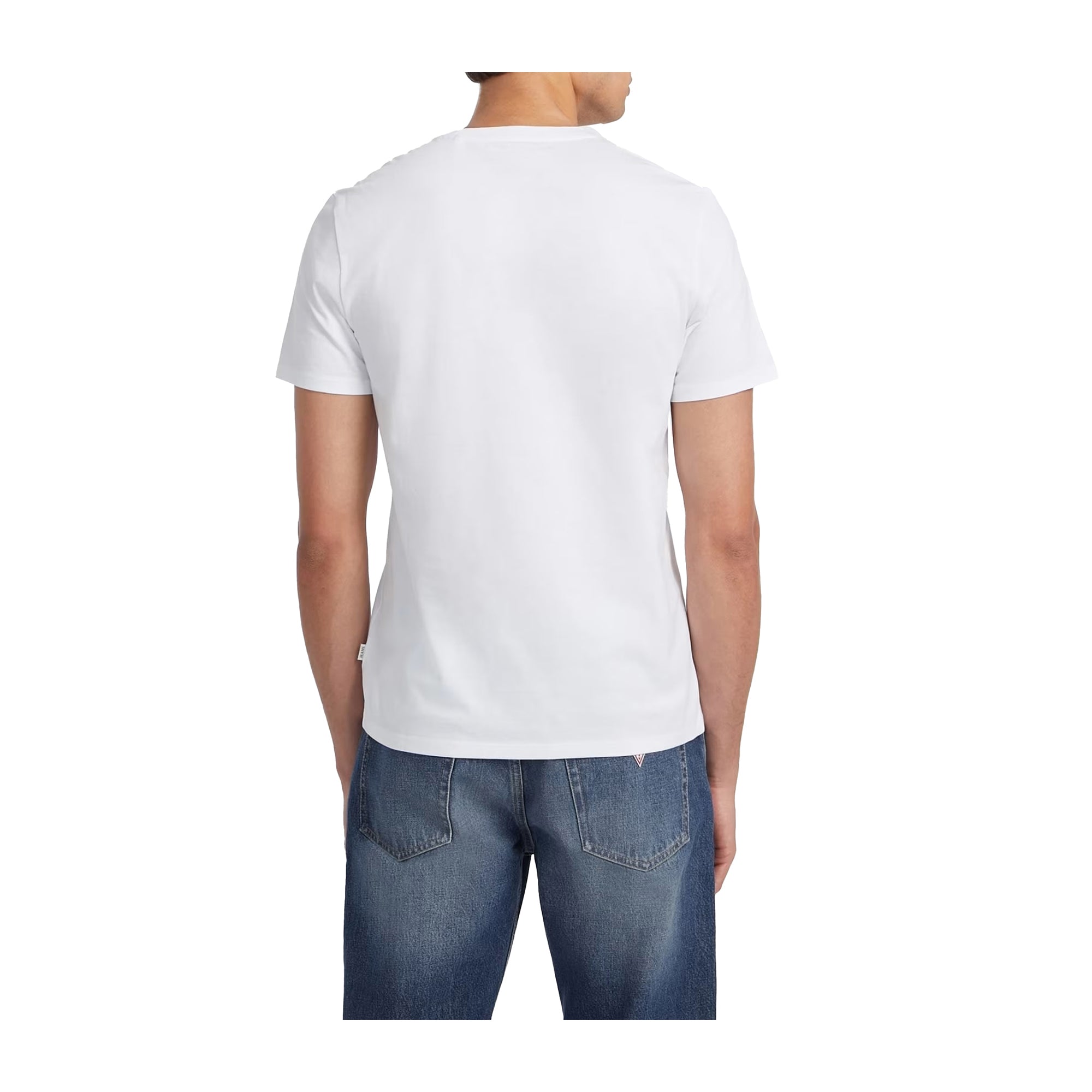 Guess T-shirt Uomo Slim con logo ricamato Bianco