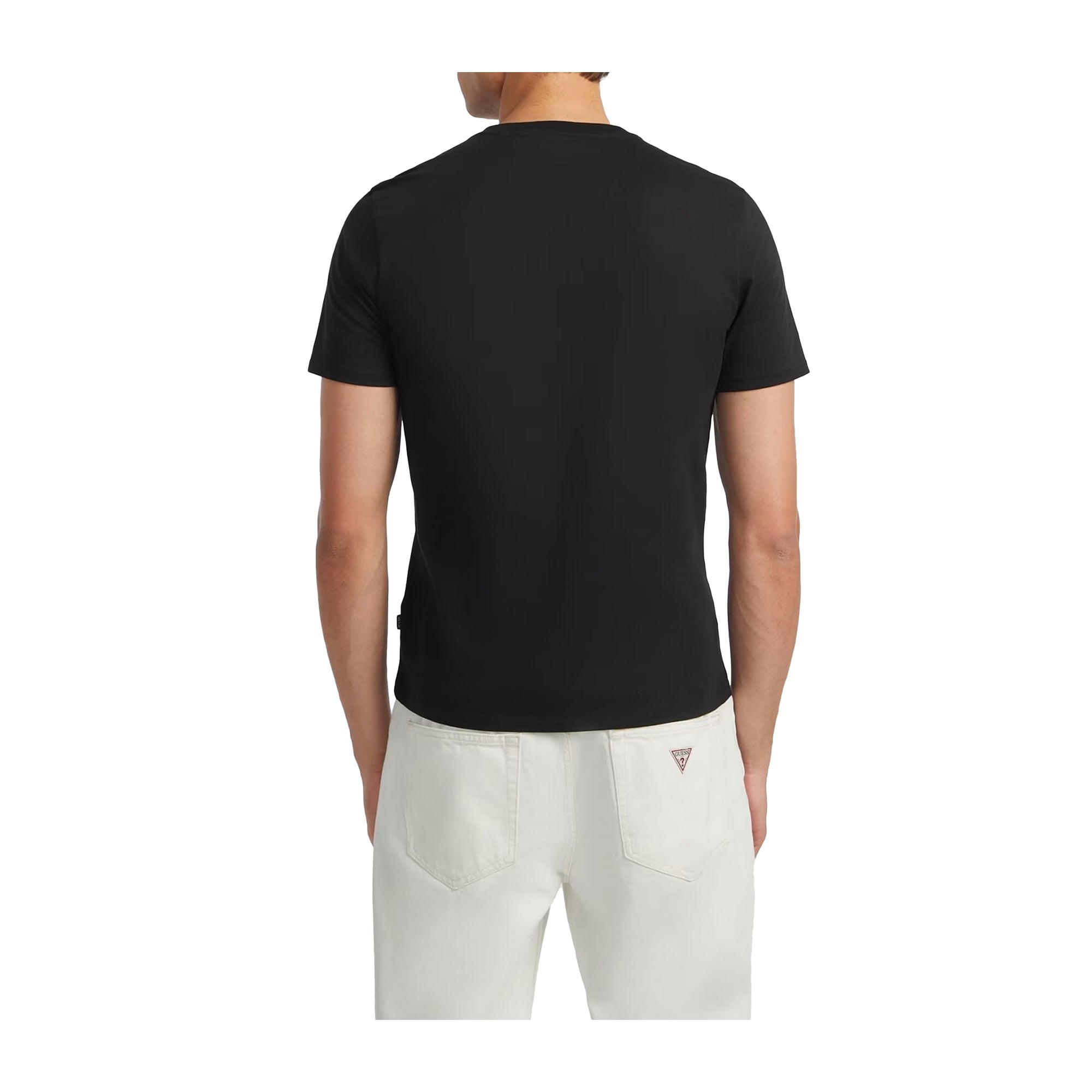 Guess T-shirt Uomo Slim con logo ricamato Nero