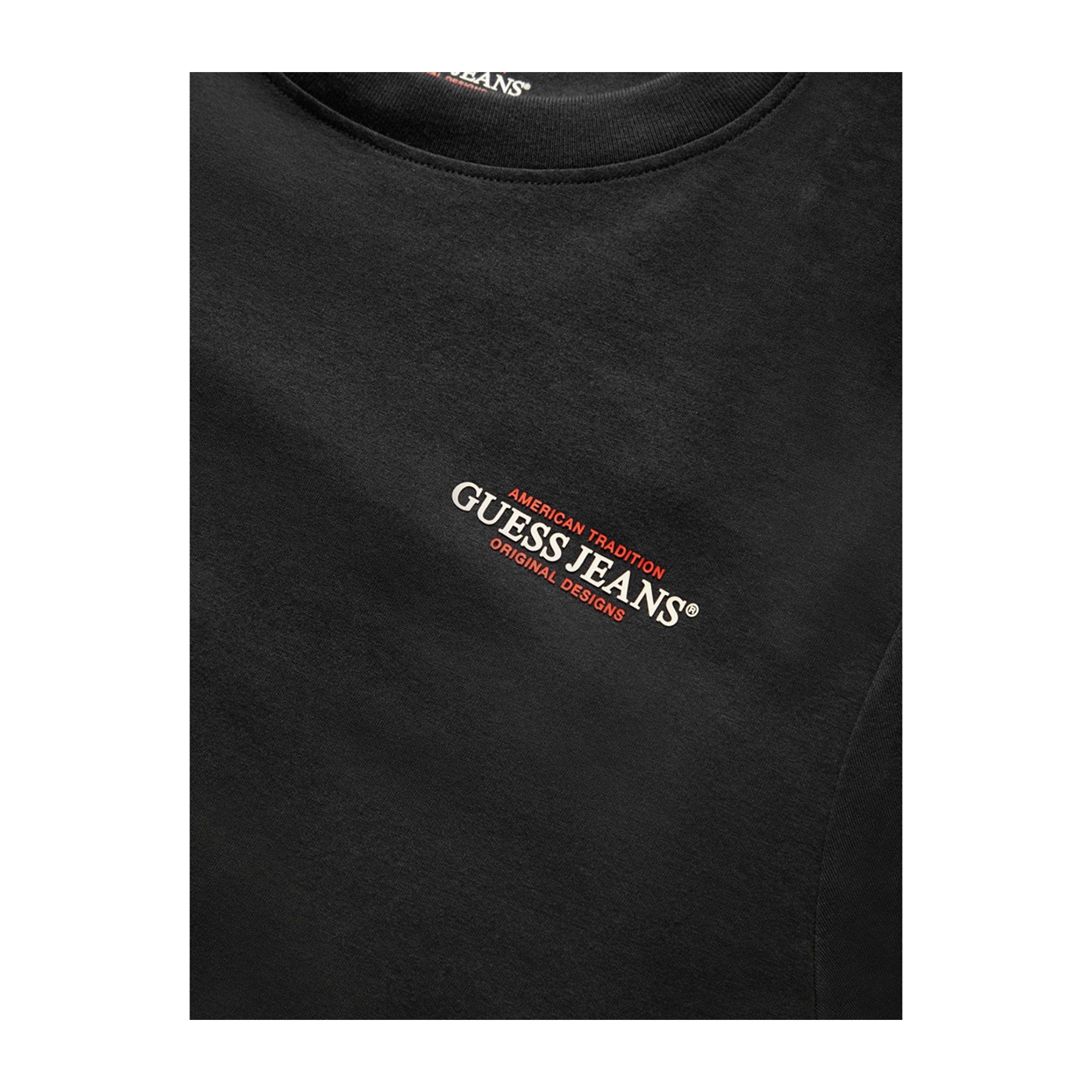 Guess T-shirt Uomo Slim American Tradition Nero dettaglio