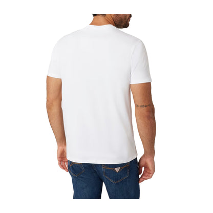 Guess T-shirt Uomo con maxi logo triangolo Bianco