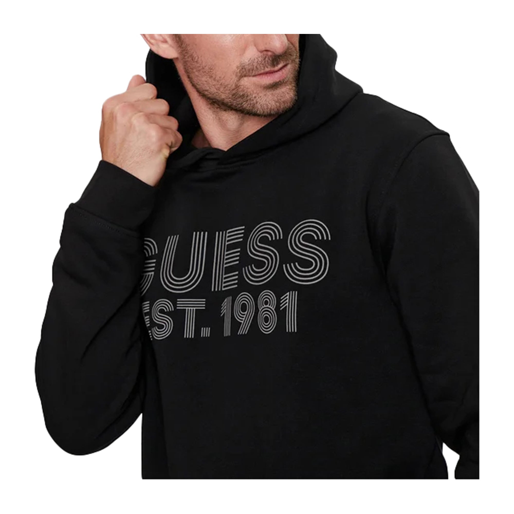 Guess Felpa Uomo con cappuccio Nero