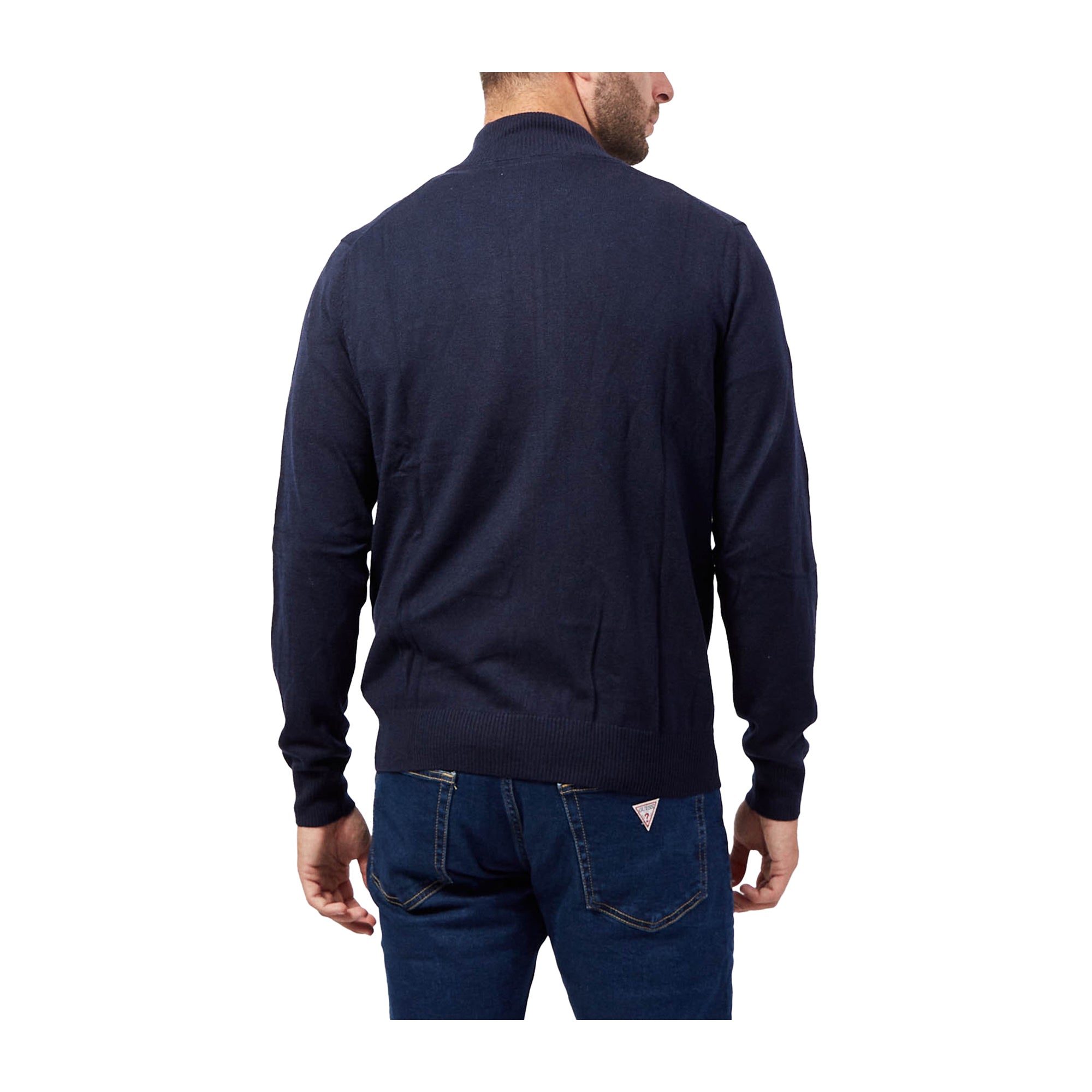 Guess Cardigan Uomo con zip frontale Blu