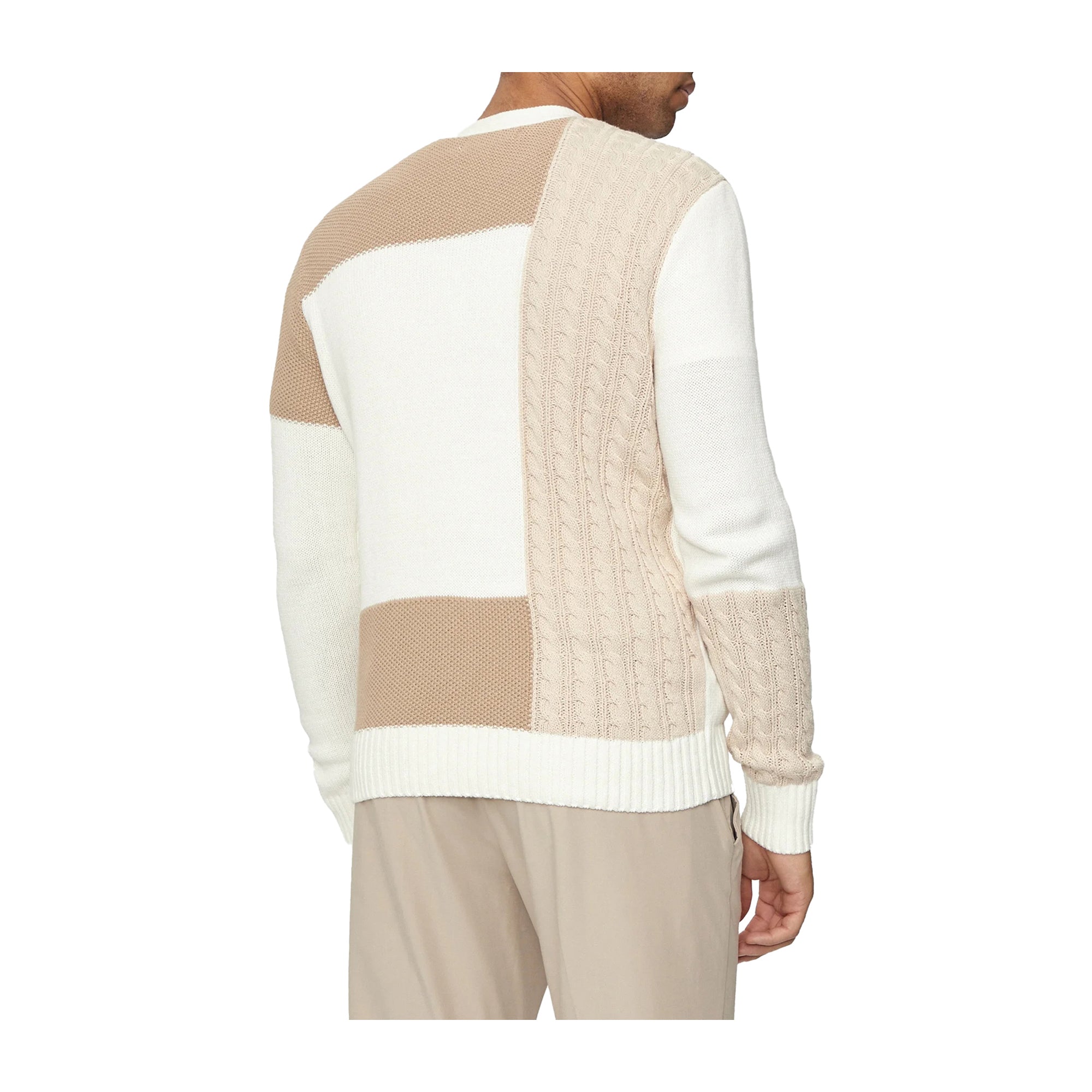 Cardigan Uomo Guess Beige Inserti Intrecciati