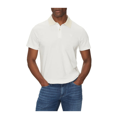 Guess Polo Uomo con colletto logato Bianco