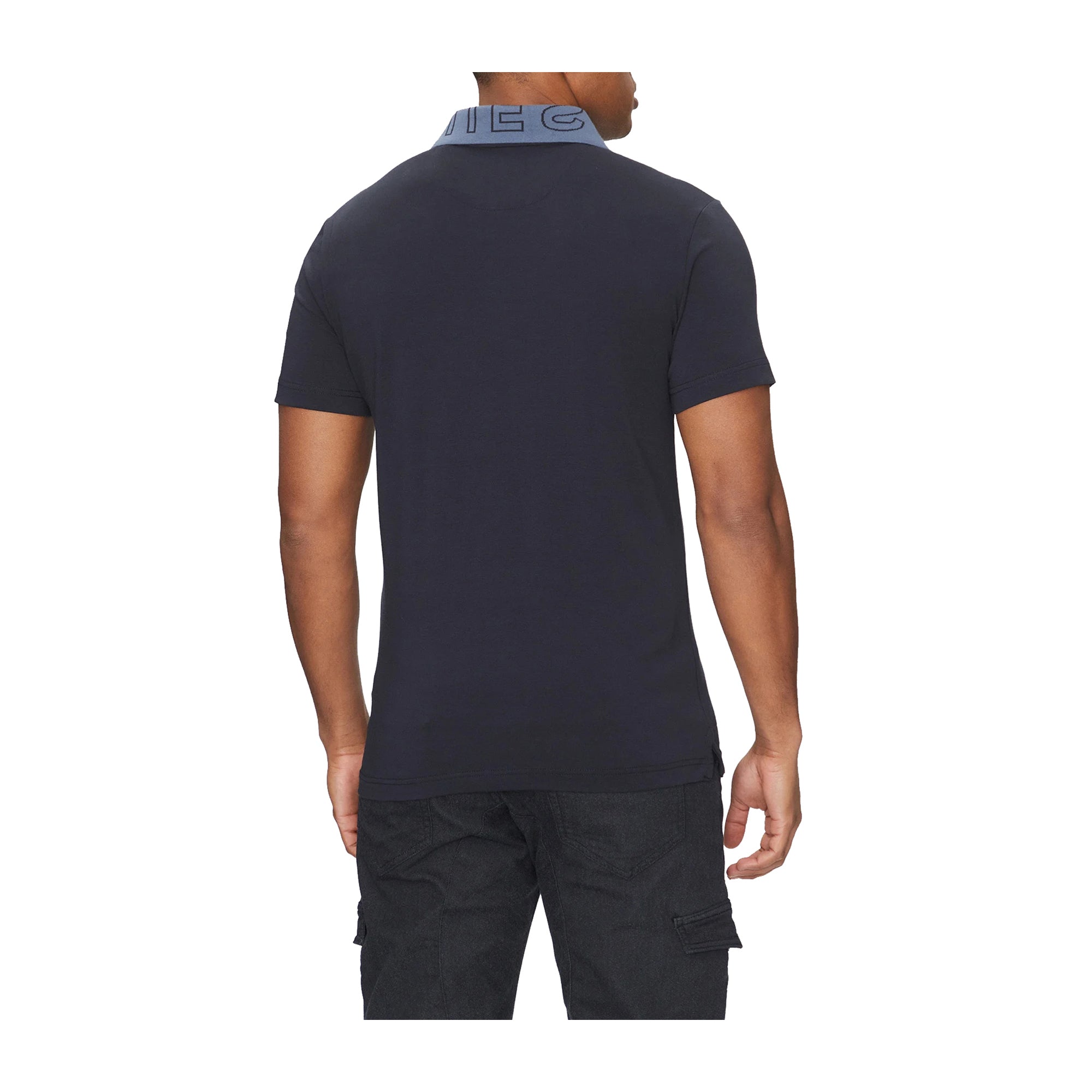 Guess Polo Uomo con colletto logato Blu scuro