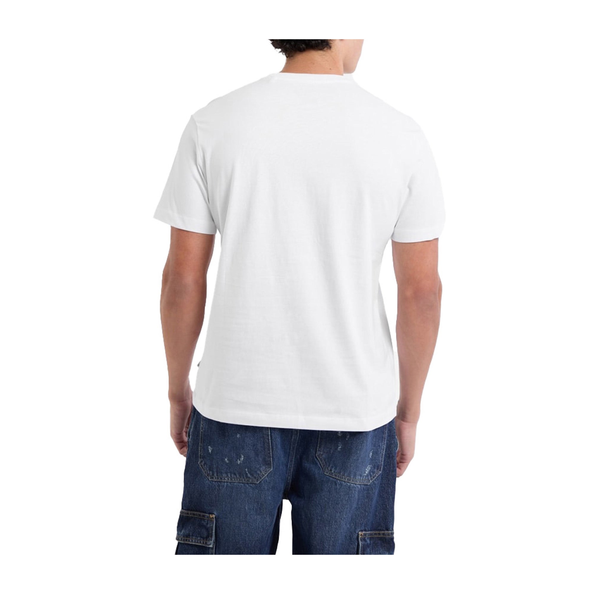 Guess T-shirt Uomo girocollo College Bianco