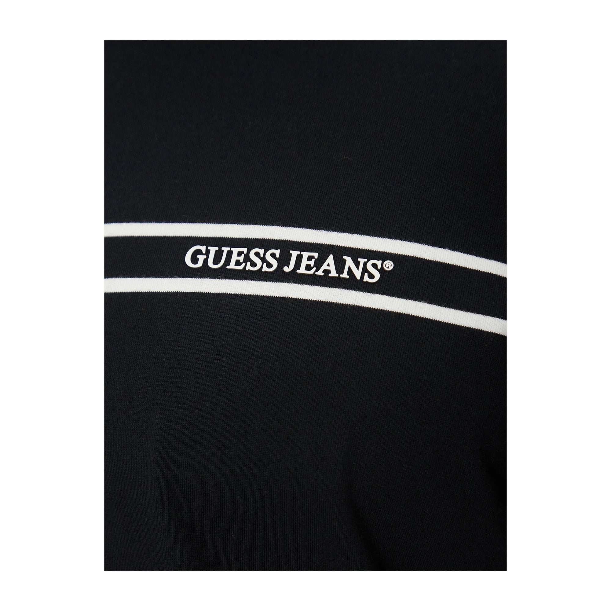 Guess T-shirt Uomo Nero con stampa frontale bianca