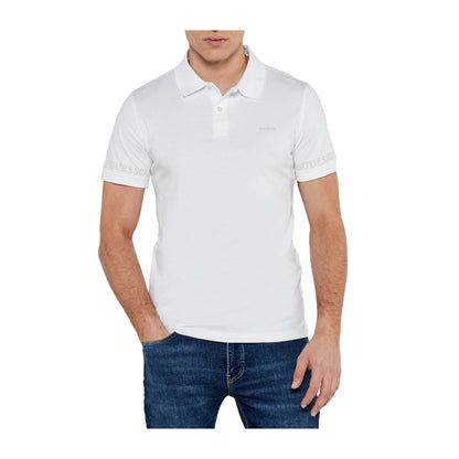 Guess Polo Uomo con maniche corte logate Bianco