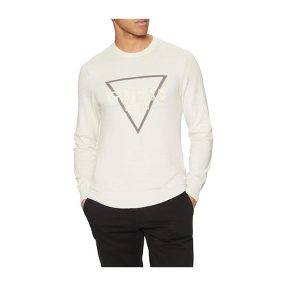 Guess Maglione Uomo Fabian Bianco con logo