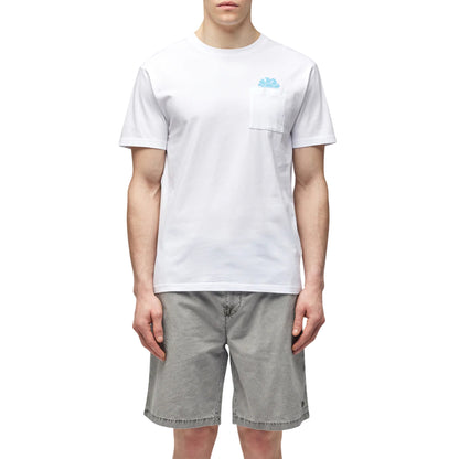 T-shirt Uomo Bianca, con scollatura girocollo e tasca sul petto