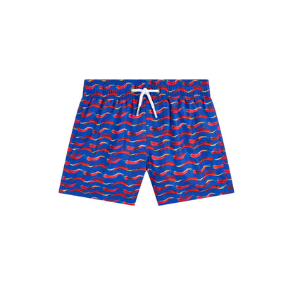 Costume Uomo Blu a pantaloncino, con microstampa Chilino e tasca posteriore