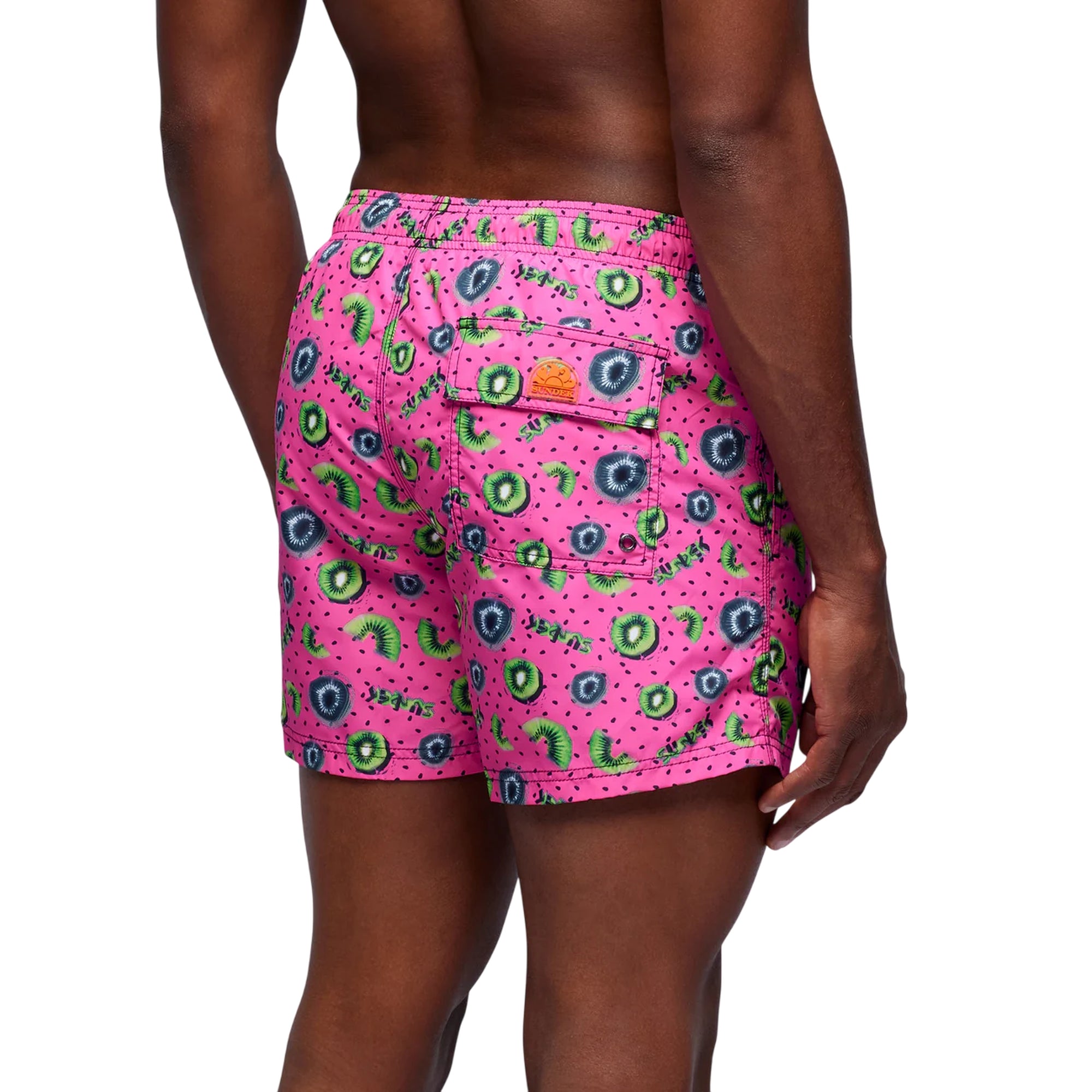 Costume Uomo a pantaloncino, con microstampa all over e patta posteriore 