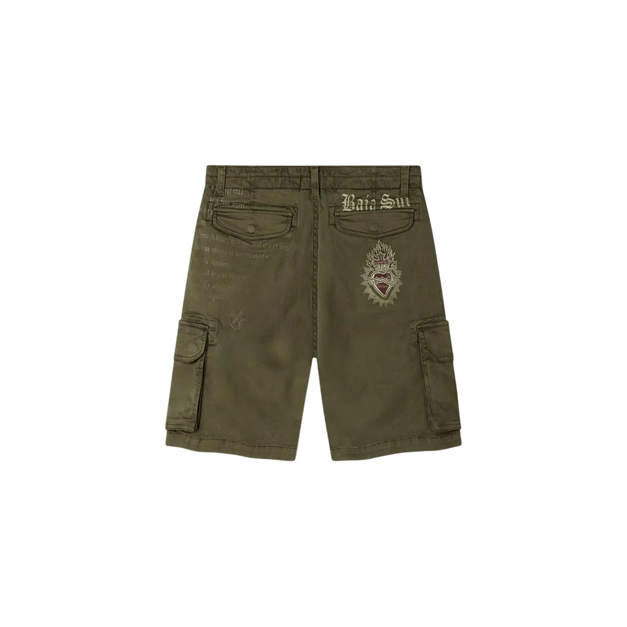 Bermuda cargo Uomo "Tattoo All Over" Verde retro