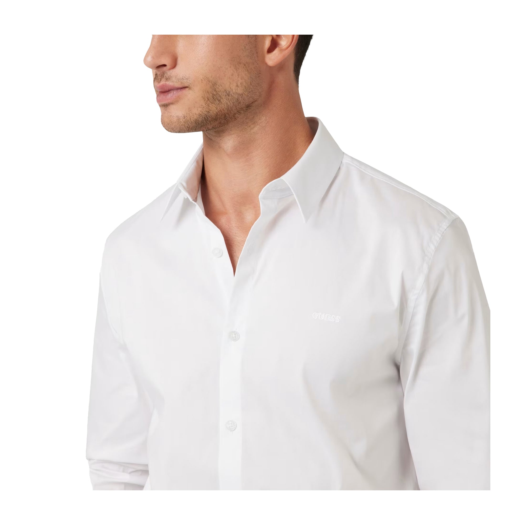 Guess Camicia Uomo Slim tinta unita Bianco