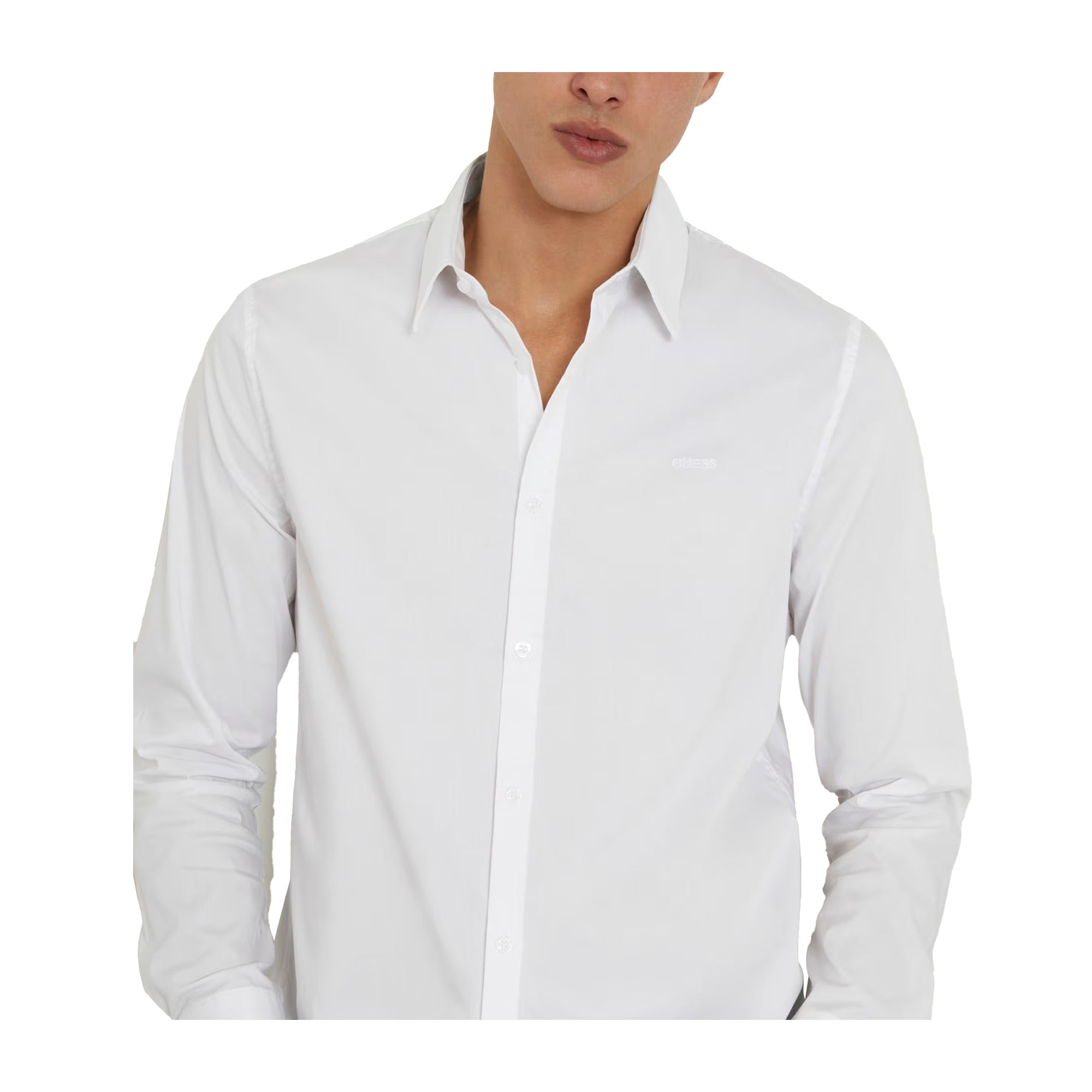 Guess Camicia Uomo Slim tinta unita Bianco