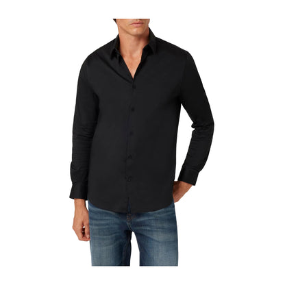 Guess Camicia Uomo Slim tinta unita Nero