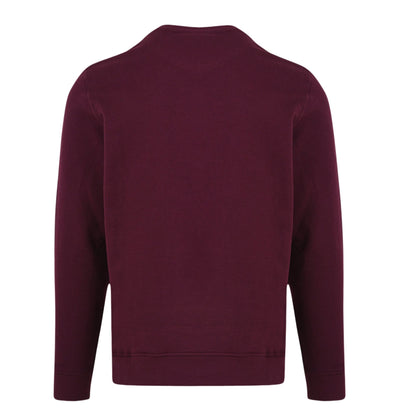Felpa girocollo Uomo in cotone bordeaux