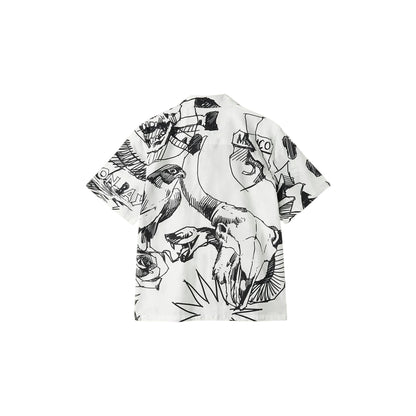 Camicia over Uomo con stampa sketch grafici