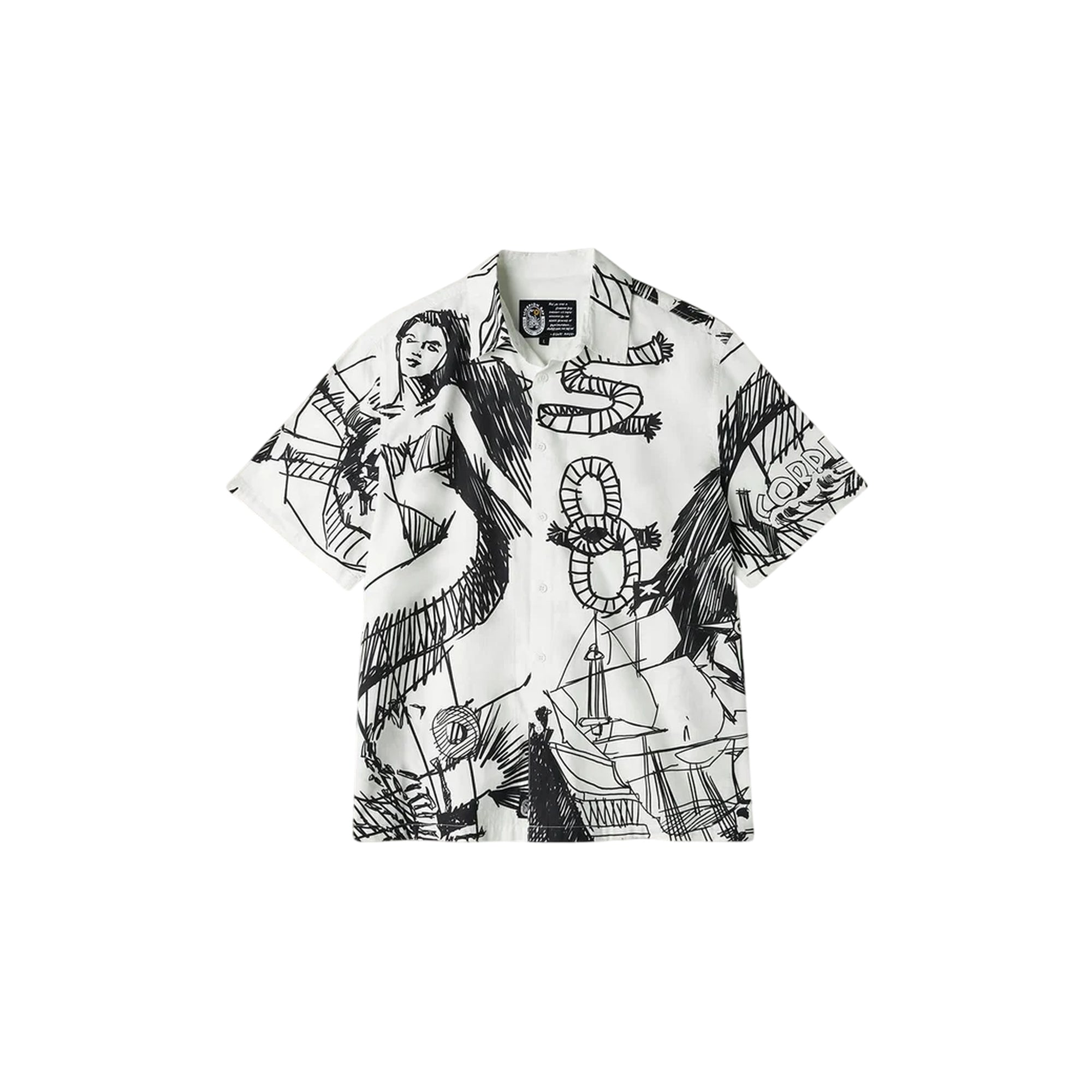 Camicia over Uomo con stampa sketch grafici 