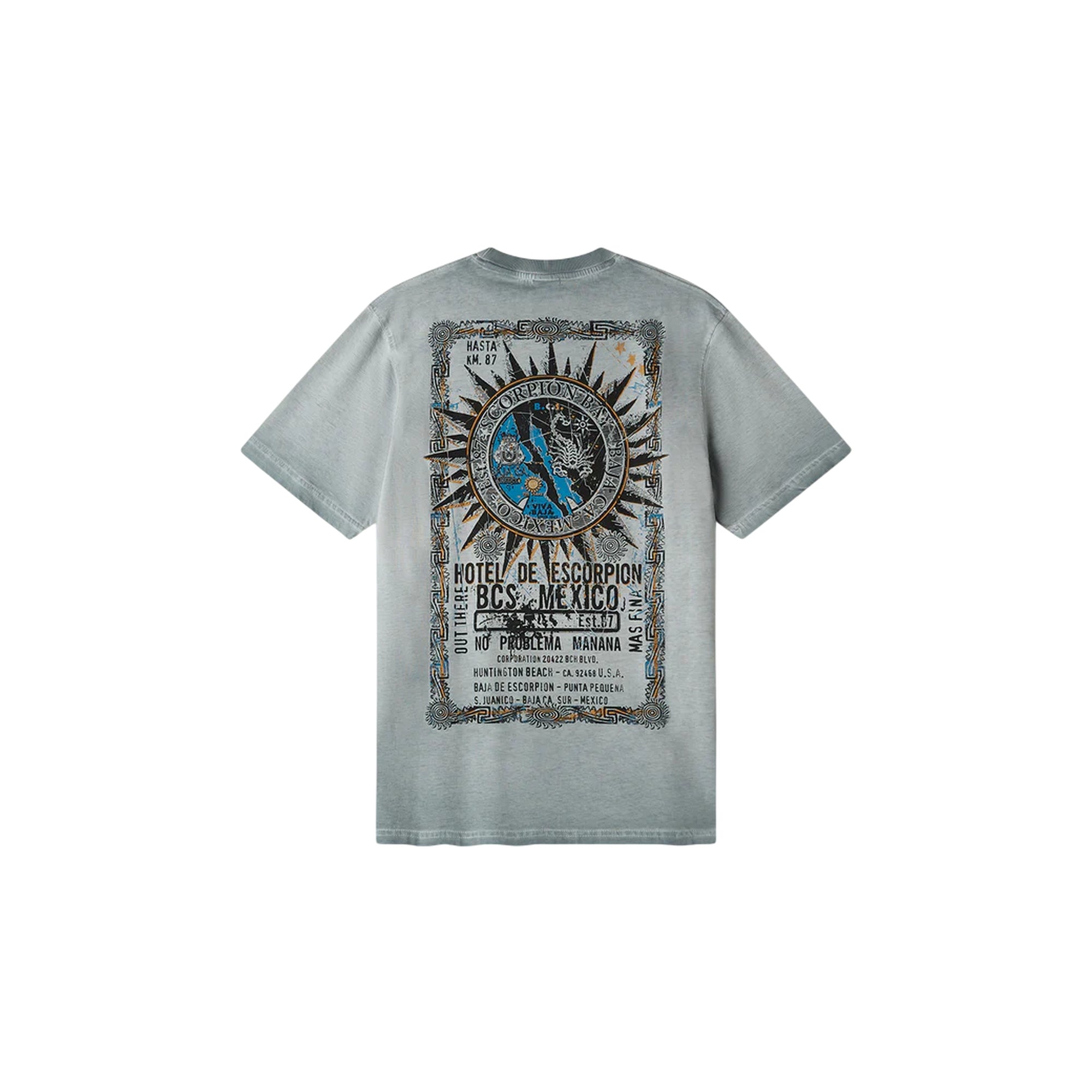 T-shirt Uomo con stampa "Hotel Map" Grigio retro