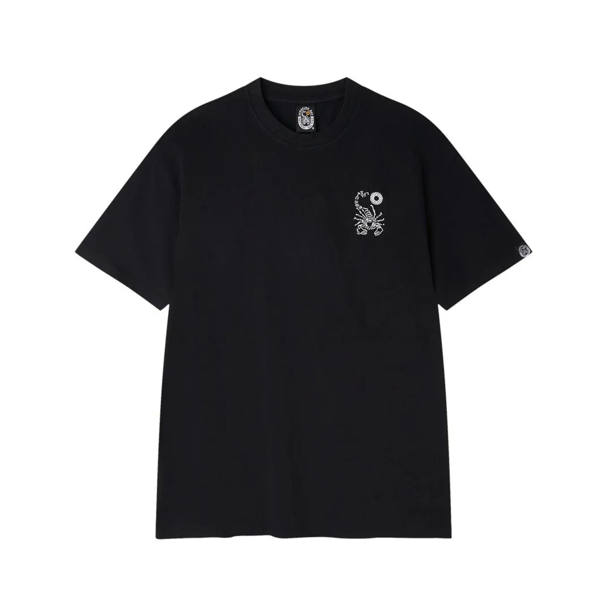 T-shirt Uomo Cyber Skater Nera, con logo stampato sul petto e stampa posteriore