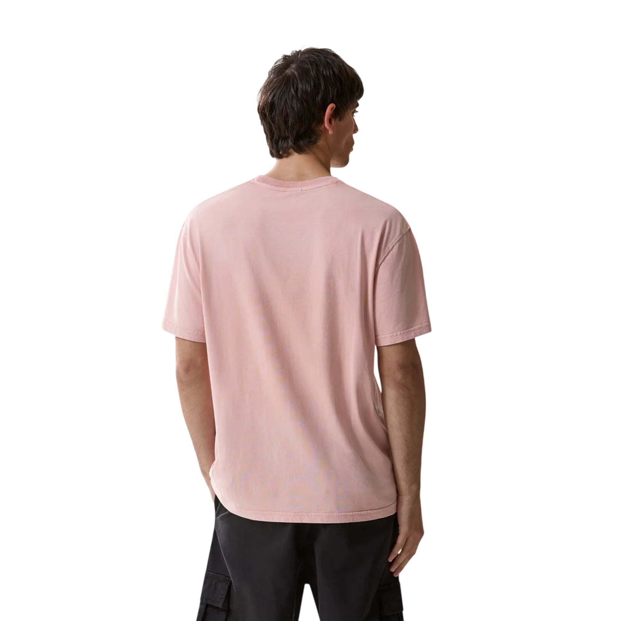 T-shirt Uomo rosa con stampa "Choclo Skull" modello retro