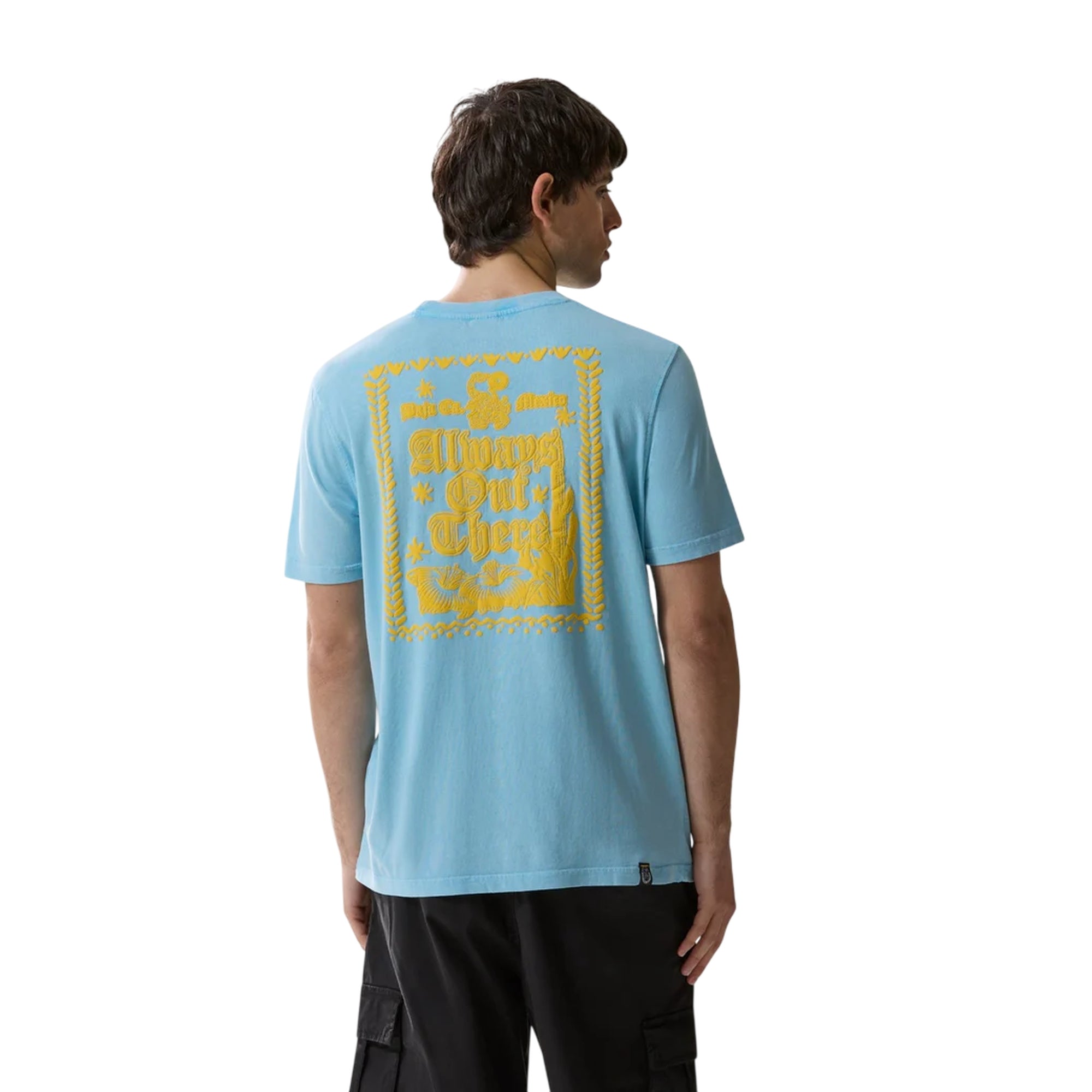 T-shirt Uomo Azzurra con stampa Mirador modello retro
