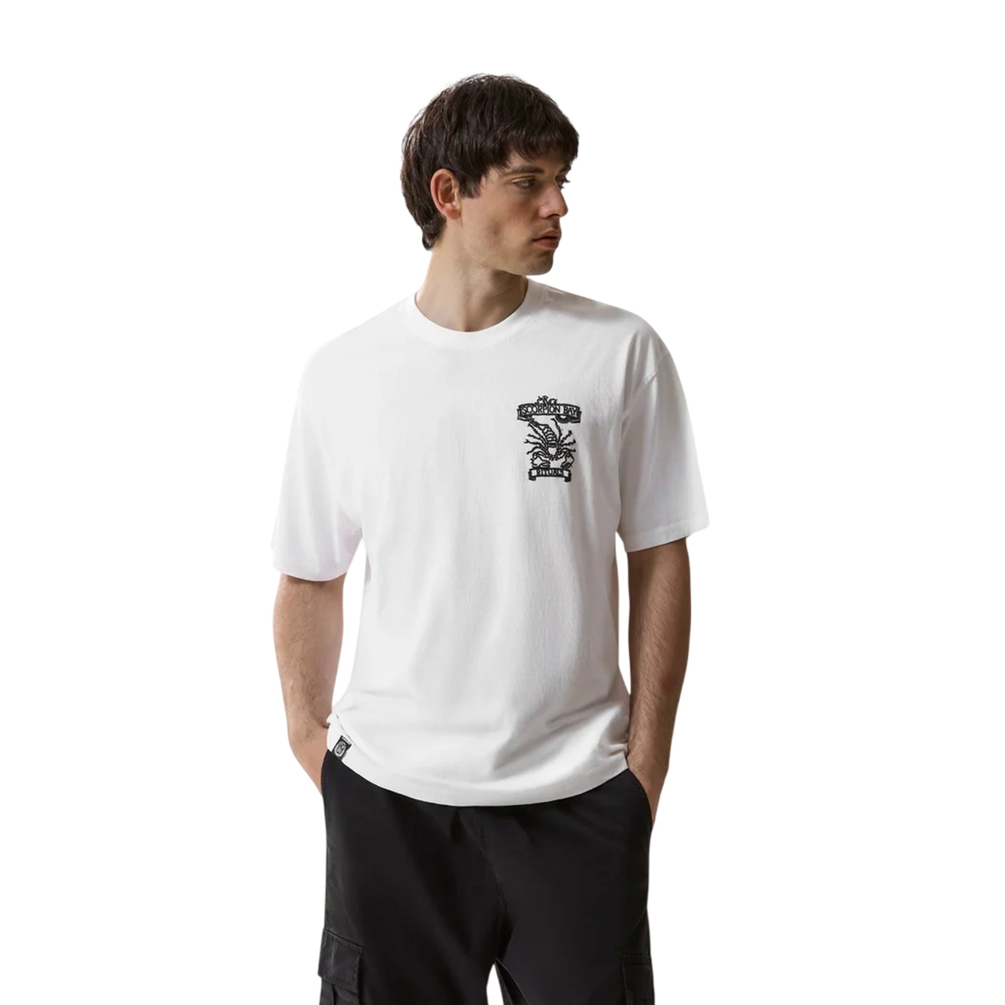 T-shirt Uomo Bianco stampa Guadalupe modello frontale