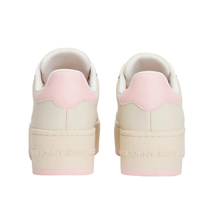 Sneakers in pelle con suola alta Rosa