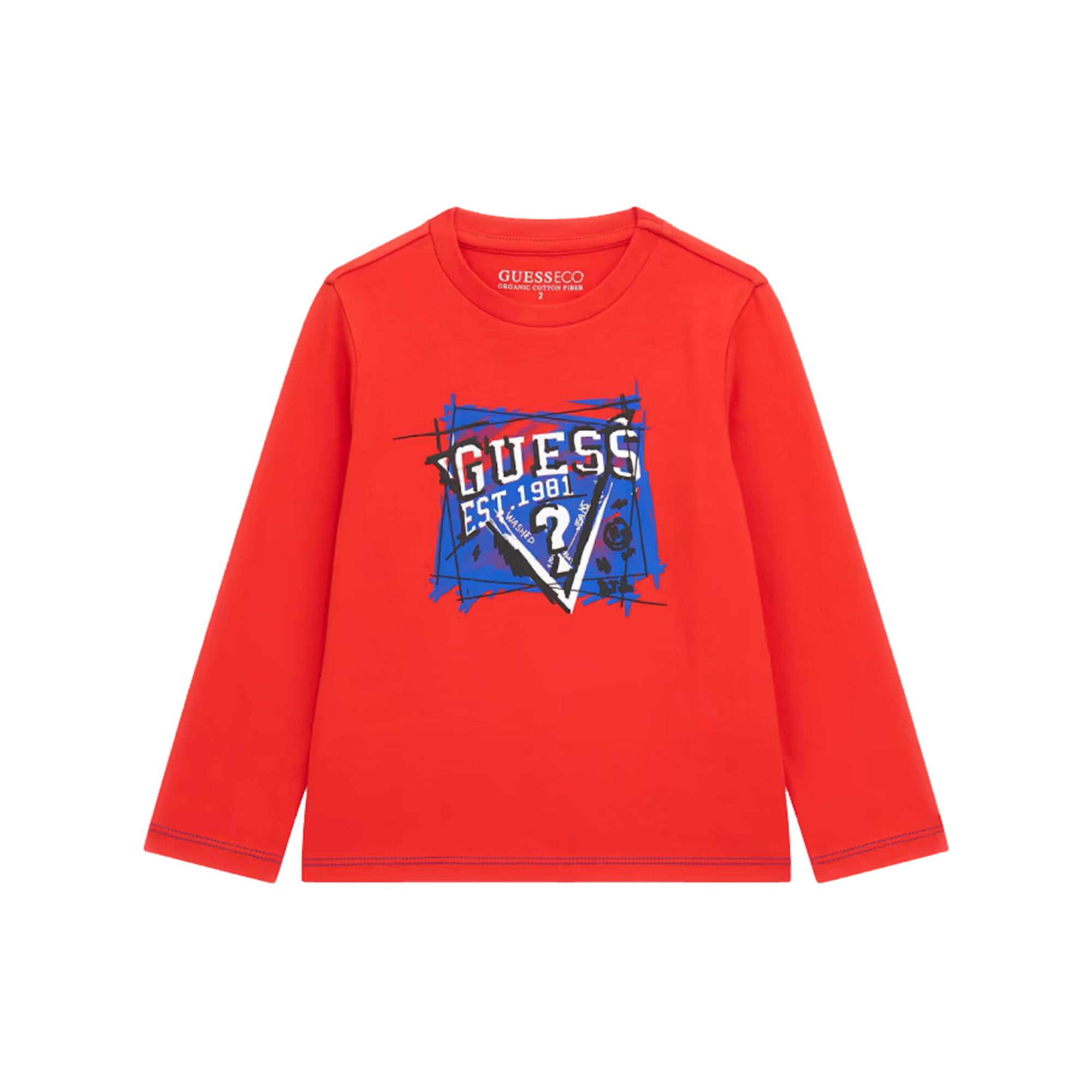 Guess T-shirt Junior manica lunga Rossa con grafica