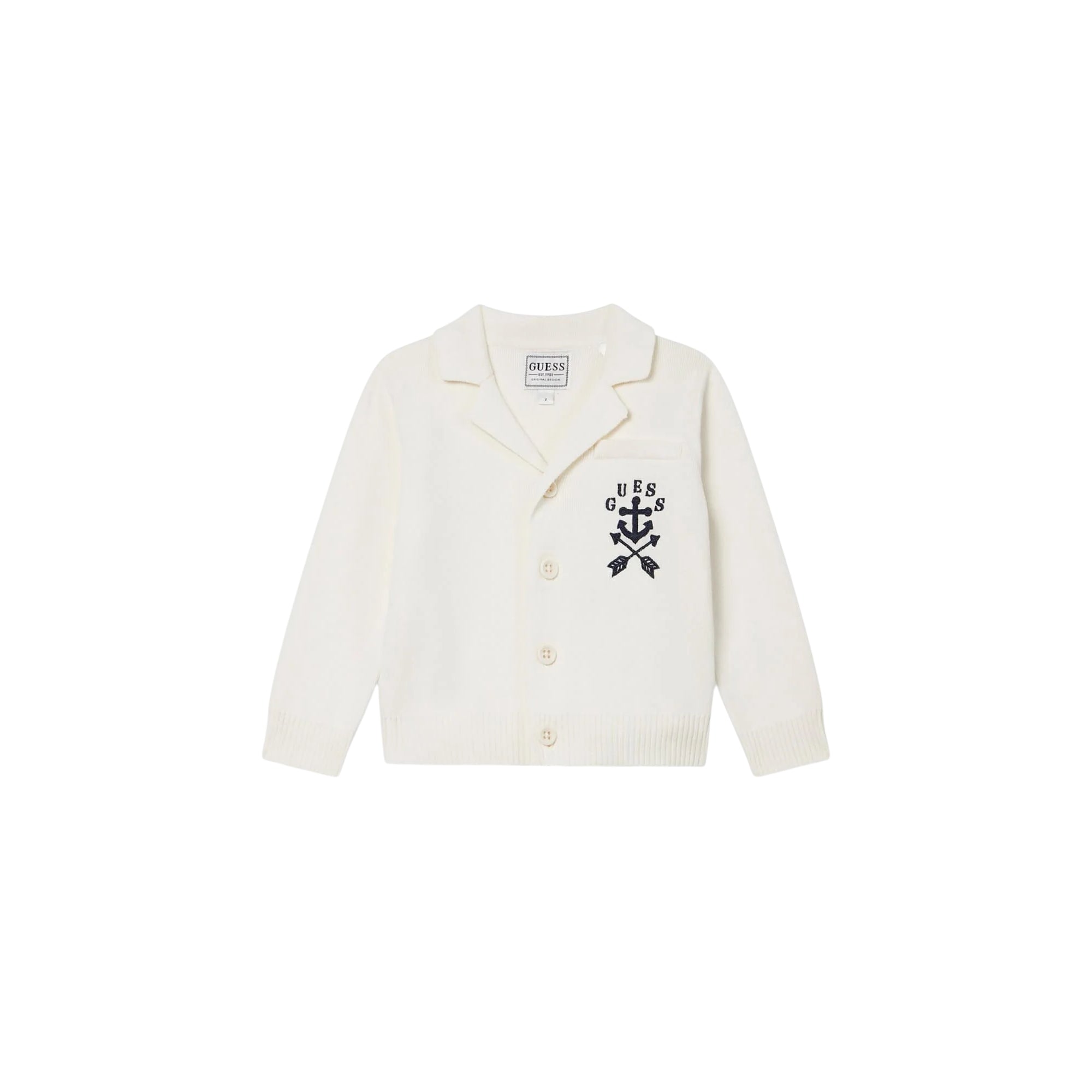 Cardigan Junior Bianco, in misto cotone, con bottoni