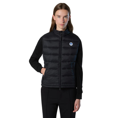 Gilet Donna Galia trapuntato Nero modella frontale
