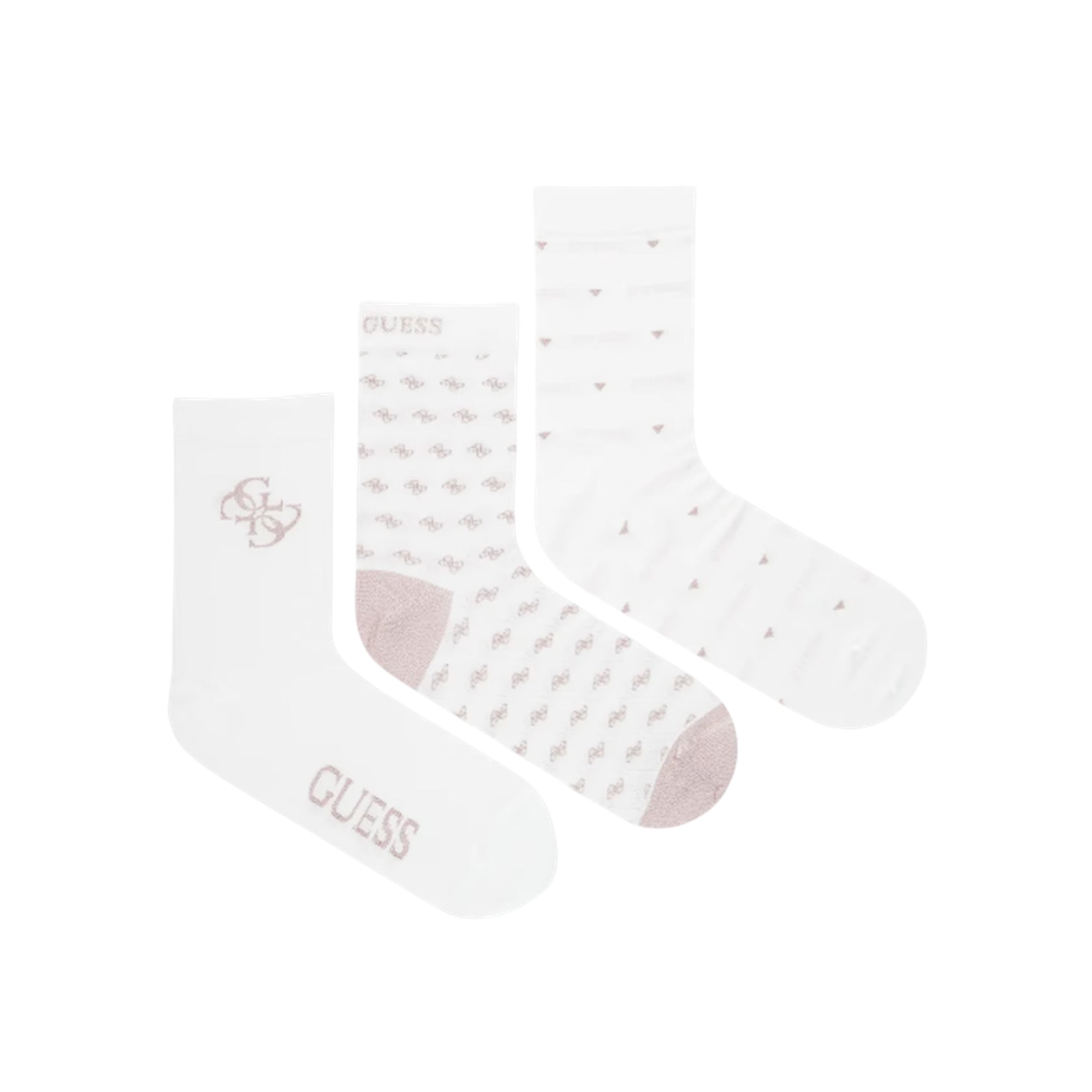 Calzini Donna Bianchi, in confezione da tre con motivi assortiti