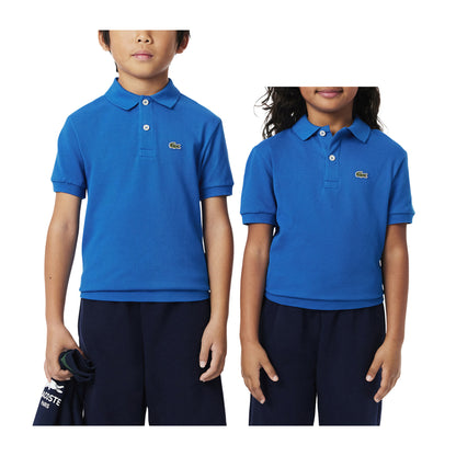 Polo Junior in petit piqué Blu modelli frontali