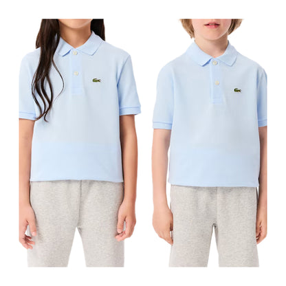 Polo Junior in cotone Azzurro chiaro con logo