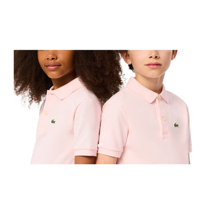 Polo Junior in petit piqué Rosa modelli frontali ravvicinati