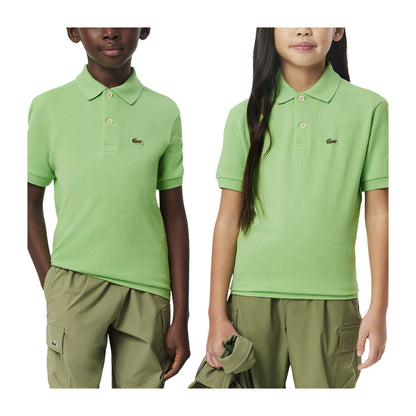 Polo Junior in petit piqué Verde modelli frontali