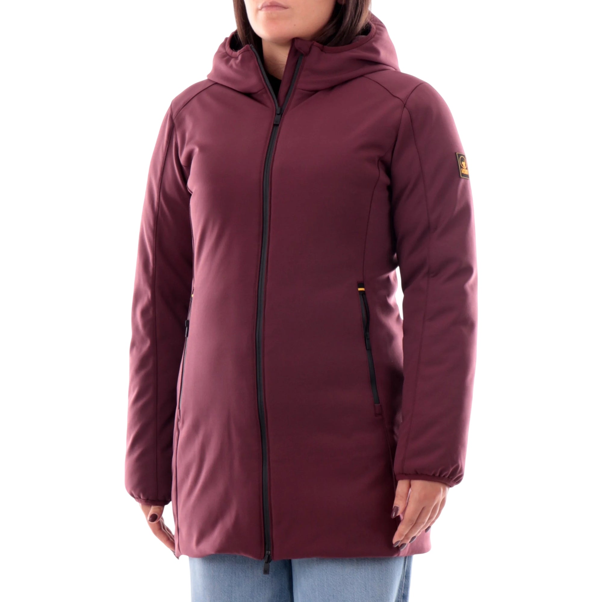 Piumo Donna Ysabel 4.0, lungo, con cappuccio e zip frontale