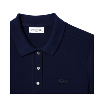 Polo Donna in tinta unita con logo sul petto dettaglio