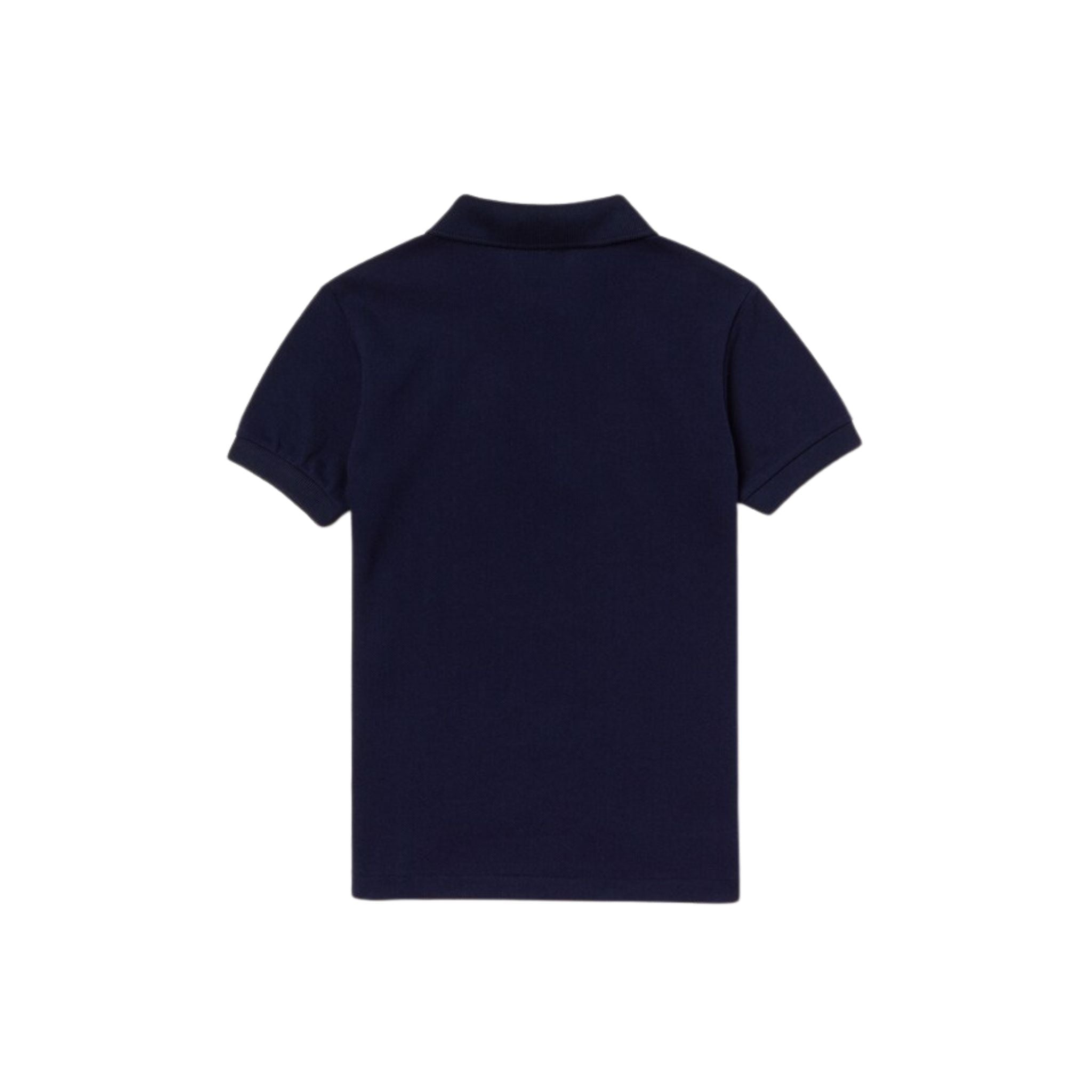 Polo Junior in petit piqué di cotone Blu navy retro