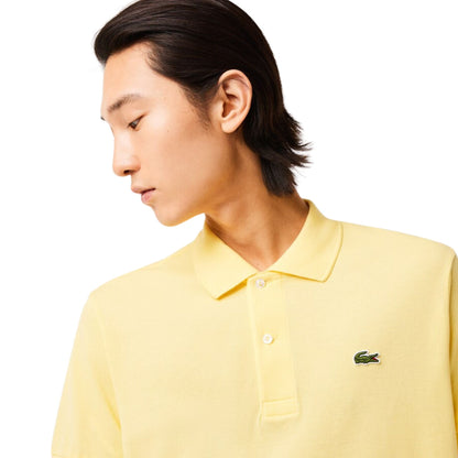 Polo Uomo in piqué di cotone Giallo dettaglio