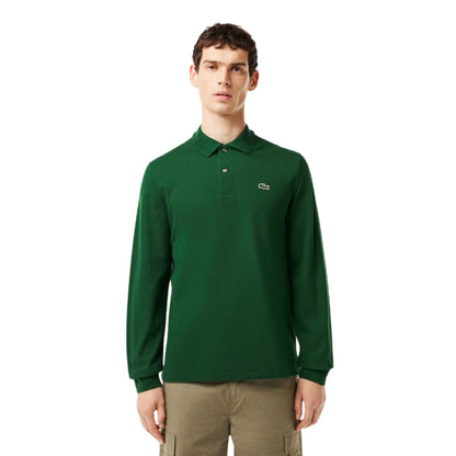 Polo Uomo a maniche lunghe Verde modello frontale