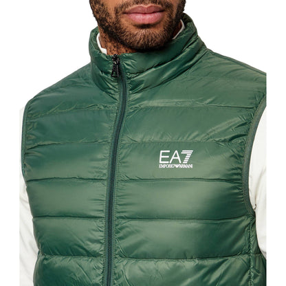 Gilet Uomo Verde, trapuntato con logo sul petto