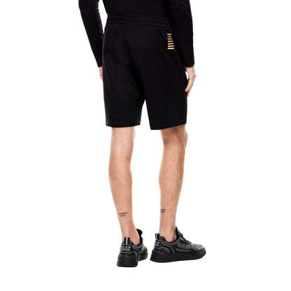 Bermuda Uomo Nero/Oro, con coulisse e fit slim