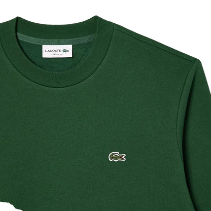 Felpa Uomo Verde tinta unita, in cotone spazzolato