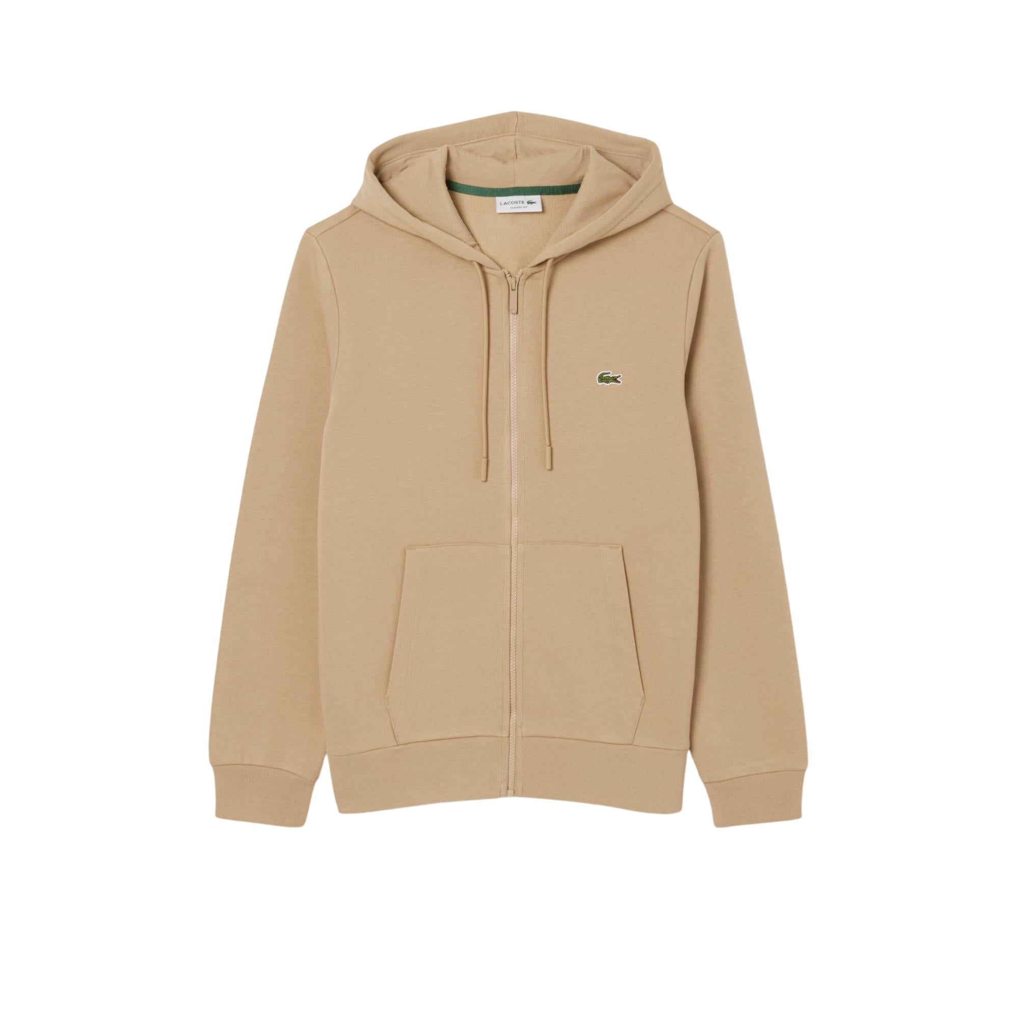 Felpa Uomo full zip, in pile con coccodrillo sul petto