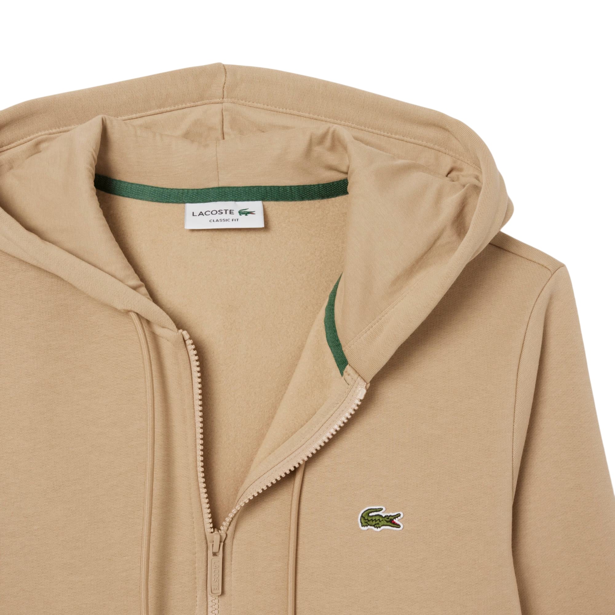 Felpa Uomo full zip, in pile con coccodrillo sul petto