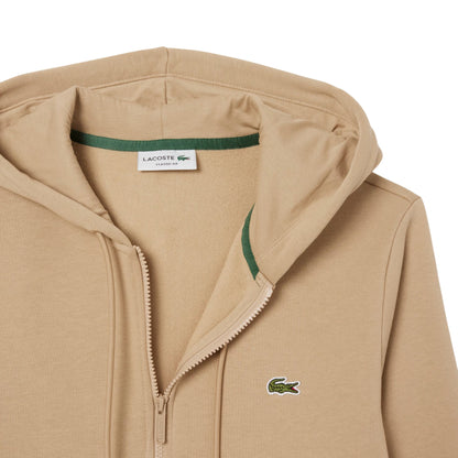 Felpa Uomo full zip, in pile con coccodrillo sul petto